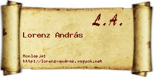 Lorenz András névjegykártya